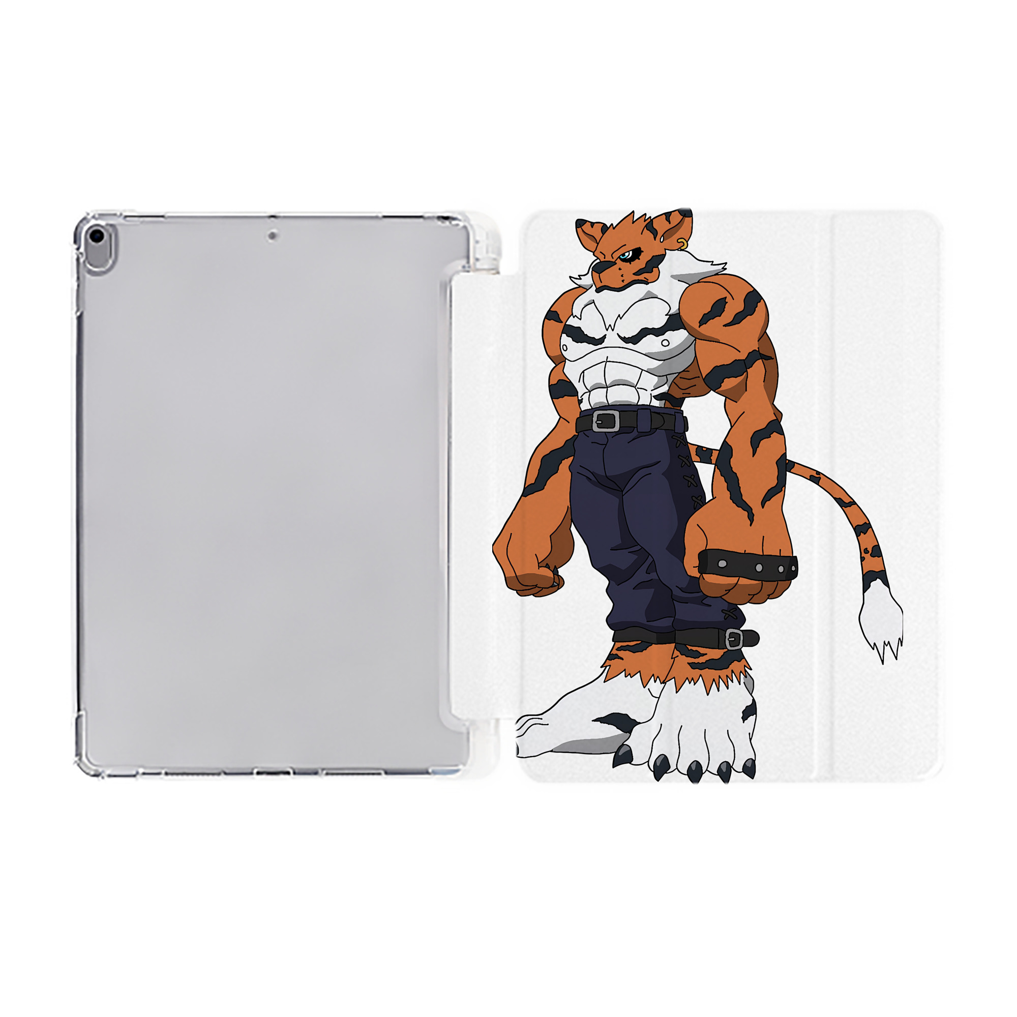（画像用） Digimon デジタルモンスター/デジモン IPad ケース ペン収納付き 三つ折りスタンド PUレザー×シリコン 対応機種9.5/10.5/10.9インチ
